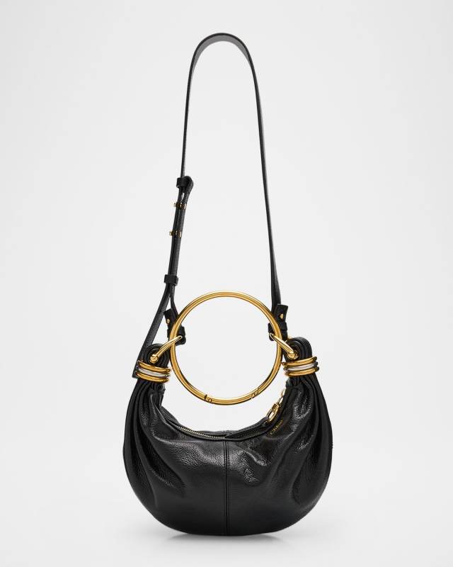 Mini Bracelet Grained Leather Crossbody Bag